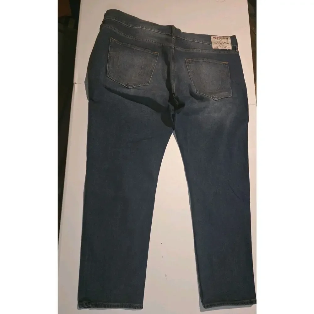 True Religion Geno Relax Slim Jeans Men’s 42 Dark Wash World Tour White Tag